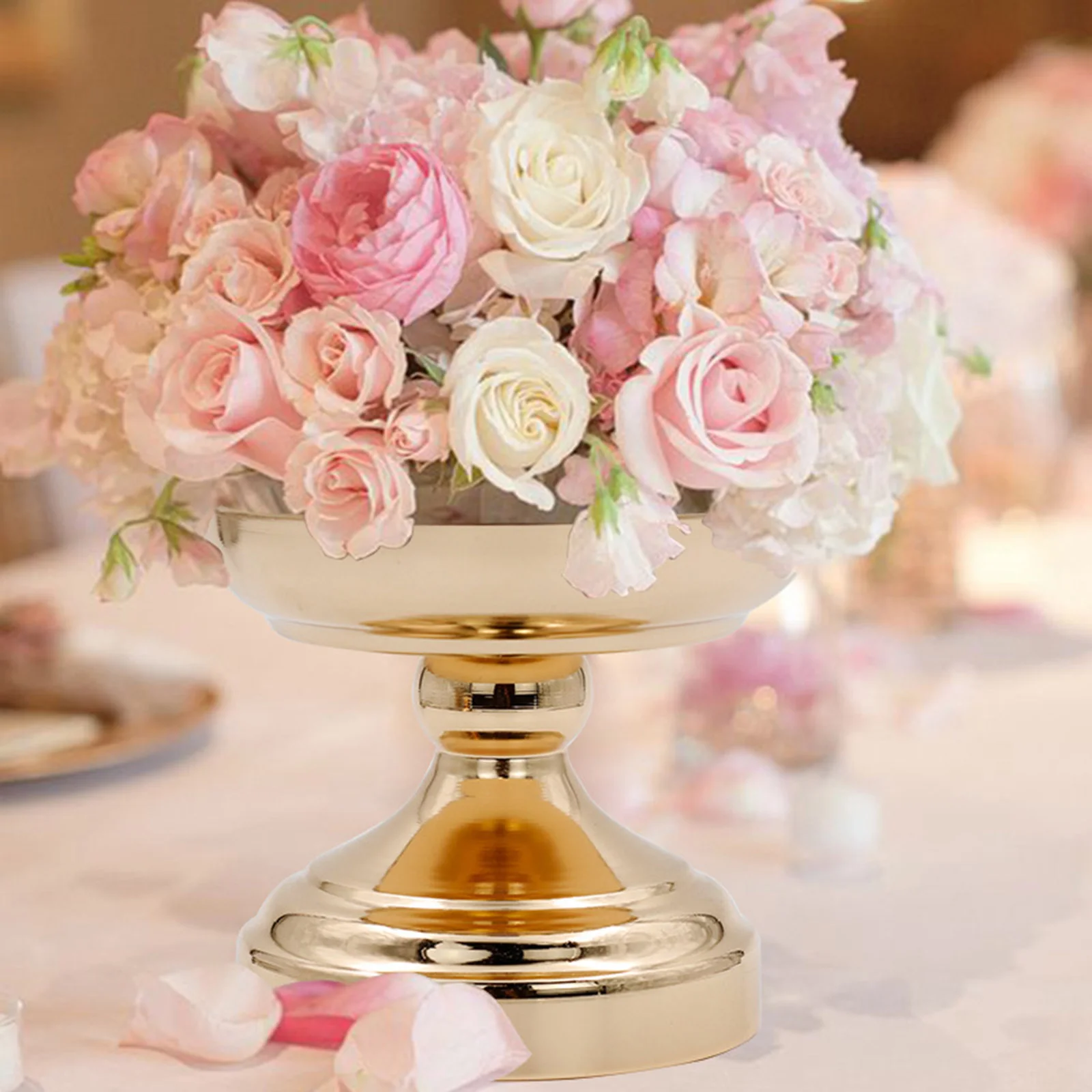European Style Vase Metal Vase Vintage Advanced Ceramic Flower Vase for Wedding Centerpiece Decor Hotel Banquet Table Decoration