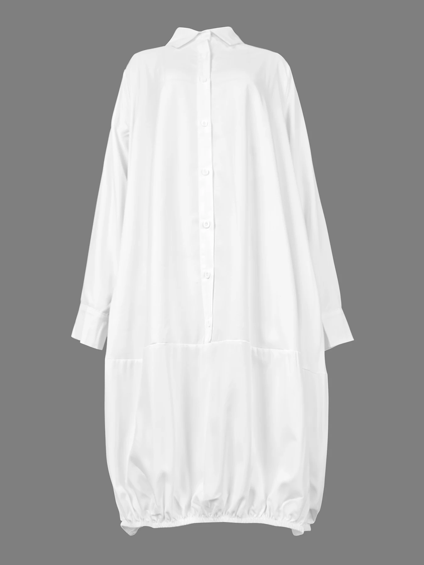 Camicie con risvolto tinta unita allentate a maniche lunghe semplici da donna Abito 2026 Nuova primavera elegante casual quotidiano per uscire abiti longuette