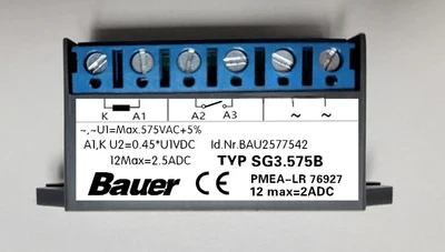 Typ SG 3.575B BAU2577542 U1=max.575VAC+5% Rectifier Domestic Bauer