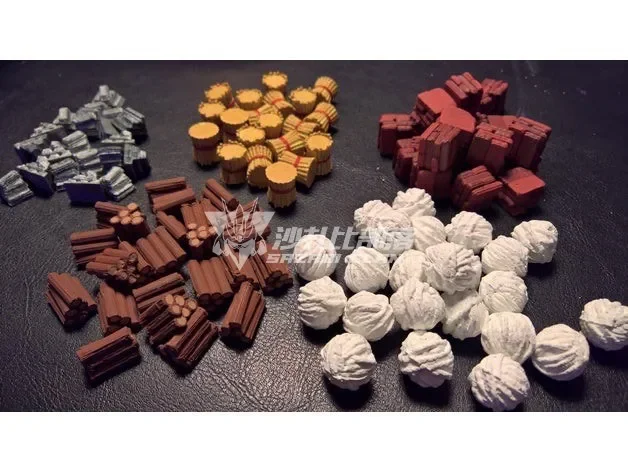 3D print TRPG board game Resources token Brick Grain Lumber wood iron Ore Wool building kits