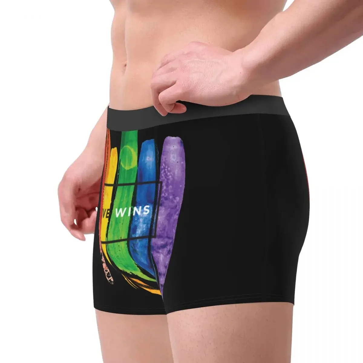 Men's LGBT Rainbow Underwear Gay Pride Lesbian Parade Bisexual Gaypride Sexy Boxer Briefs Shorts Panties Male Soft Underpants