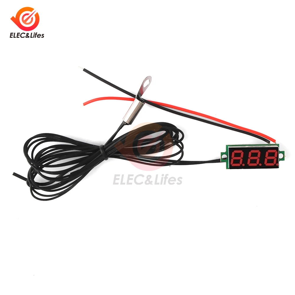 0,28 Zoll LED Digital anzeige Thermometer Temperatur sensor Detektor wasserdichte NTC Metalls onde DC 4-28V -50 ~ 210 ℃/-58 ~ 410 ° C