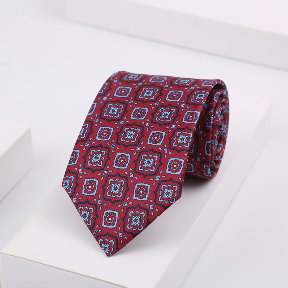 Klassische Herren-Krawatten aus Kunstseide, weich, neuartig, marineblau, weinrot, gepunktet, kariert, Business- und Hochzeitsaccessoires, Krawatten – Detail 16