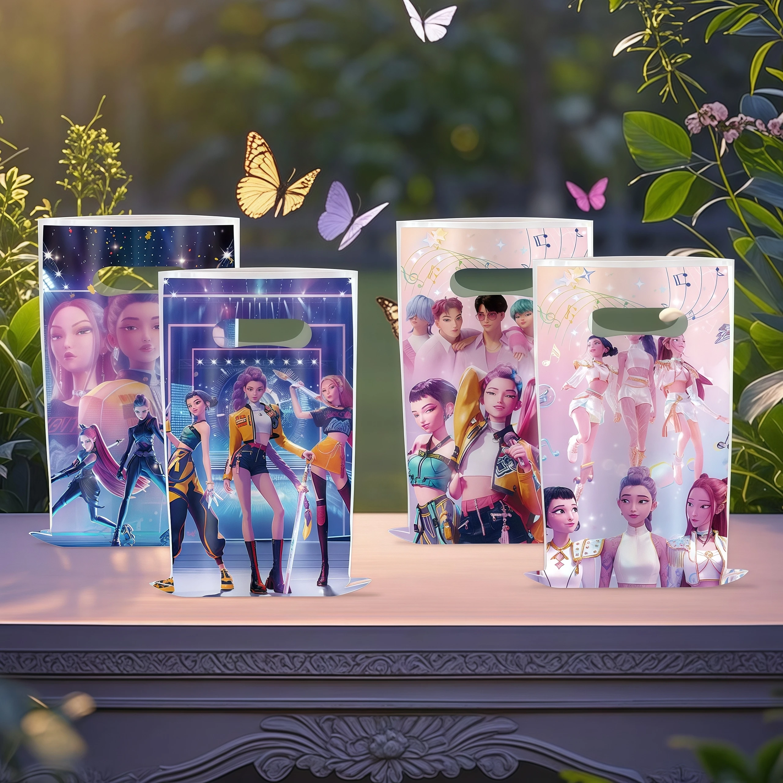 حقيبة هدايا للحفلات من Demon Hunters حقيبة هدايا كورية Kpop Anime Candy Goodie للأطفال لديكور أعياد الميلاد ومستلزمات حفلات استقبال المولود الجديد