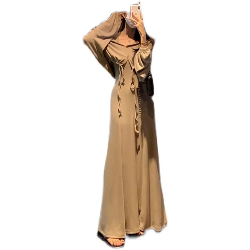 

Women's Hooded Open Cardigan Sweatirt Midi Two-Piece Set Slimming Waist T-irt Dr Versatile Cotton Faion Set