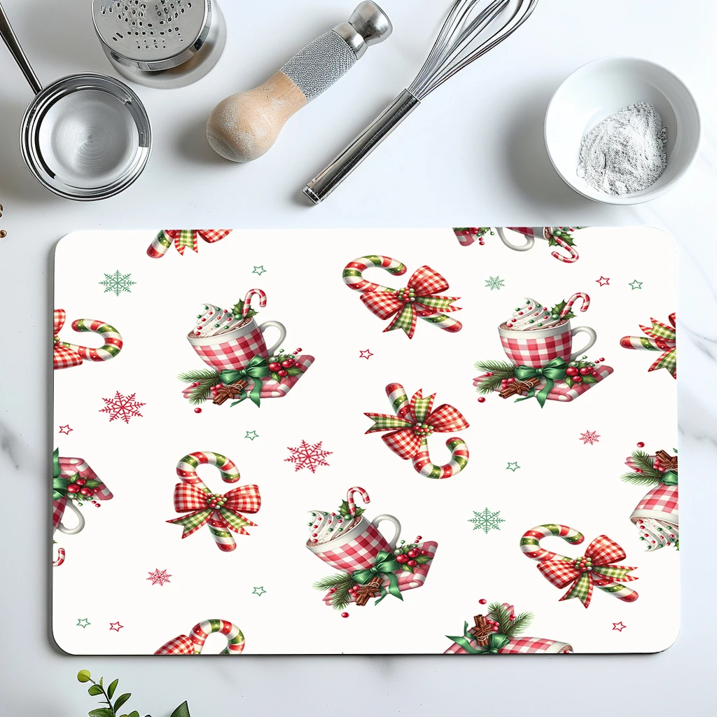 

Absorbent Mat Christmas Santa Claus Christmas Tree Gift Kitchen Antiskid Drying Mat Quick Dry Bathroom Drain Pad Tableware Mat