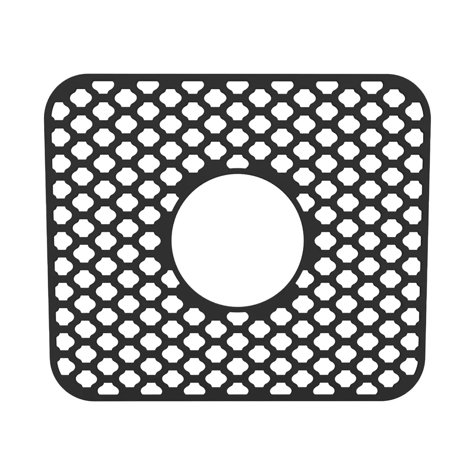 Silicone Sink Mat Dish Drying Mat with Center Drain for Bathroom Hotel