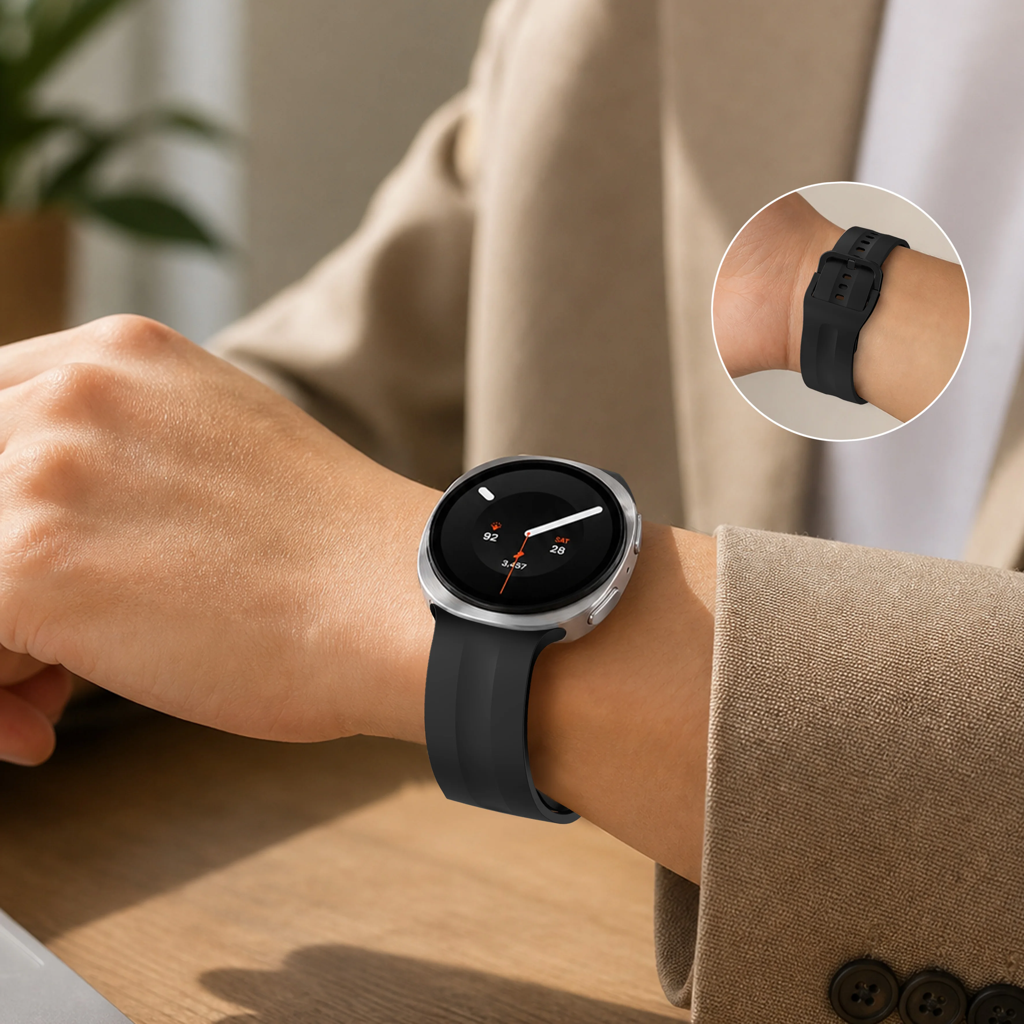 Silikonarmband für Samsung Galaxy Watch 9 8 44mm 40mm Taktisches Armband Watch8 Classic 46mm Armband mit klassischer Schnalle – Detail 8