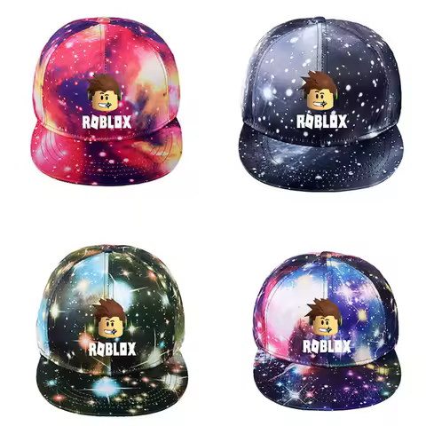 Game Roblox Creative Peripherals Baseball Adjustable Flat Brim Cap Cartoon Peripheral Unisex Fashion Sports Cap Birthday Gifts
