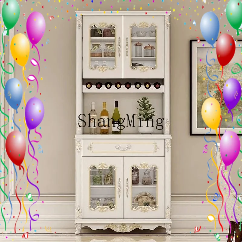 

SM Sideboard High Cabinet Integrated Wall-Mounted White Wine Cabinet Kitchen Home Living Room Multi-Functional Storage Cabinet