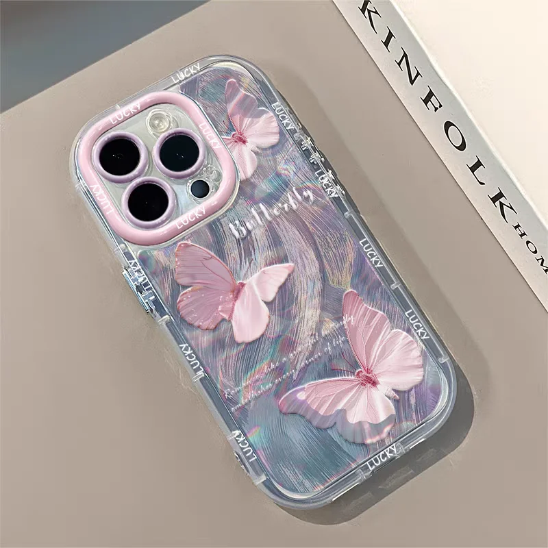 Butterfly Phone Case For iPhone 15 Funda iPhone 11 13 14 12 16 Pro Max XR X Xs 7 8 Plus 6 SE 15pro 13pro Silicone Soft TPU Cover