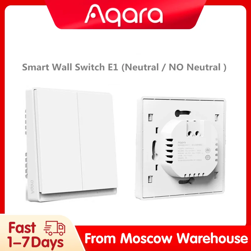 Aqara E1 Wall Switch With Neutral NO Neutral Smart Home Works With ZigBee 3.0 Gateway Hub For Xiaomi Mi Home Homekit