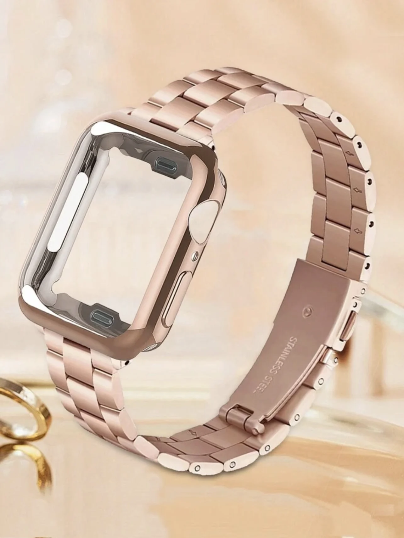 iwujiao Neues 2-in-1-Band-Schutzhülle für Apple Watch-Abdeckungsband Serie 11/10/9/8/7/6/5/4 38 mm 40 mm 41 mm 42 mm 44 mm 45 mm 46 mm 3