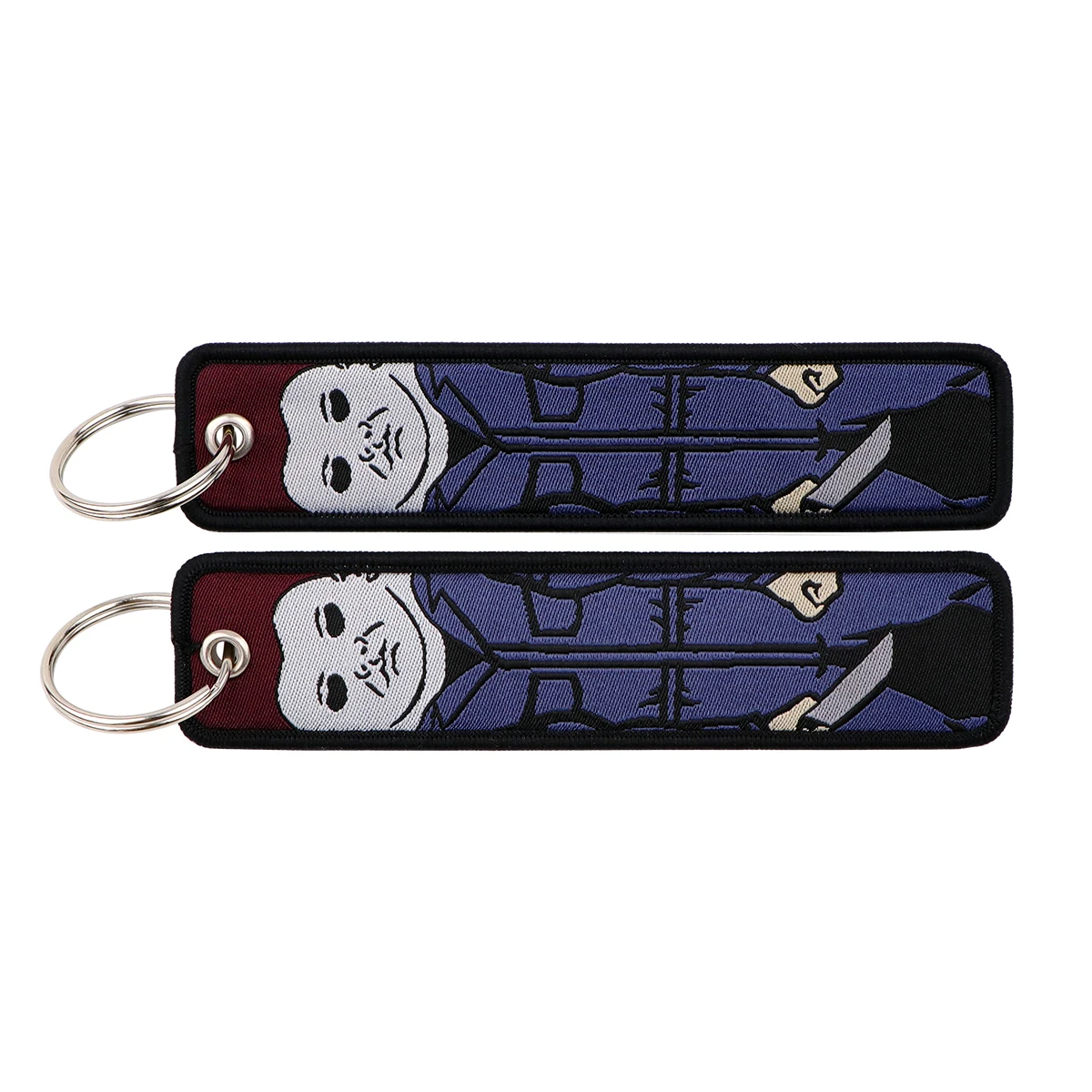 Horror Movie Embroidered Cool Car Keychain for Men Keyring Christmas Key Tag Women Man Fashion Accessories Jewelry Gifts