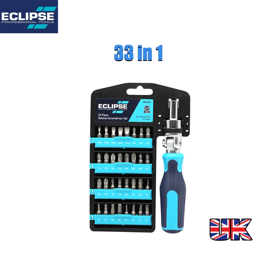 ECLIPSE 33 in 1 Ratchet Screwdriver with Bit Set Precision Screwdrivers Magnetic Screw Driver Kit ERS33PS