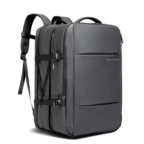 BANGE Estética Homens Negócios Mochila Escolar Expansível USB Bolsa, Grande Capacidade 17.3 Laptop À Prova D 'Água Moda Mochila de Viagem