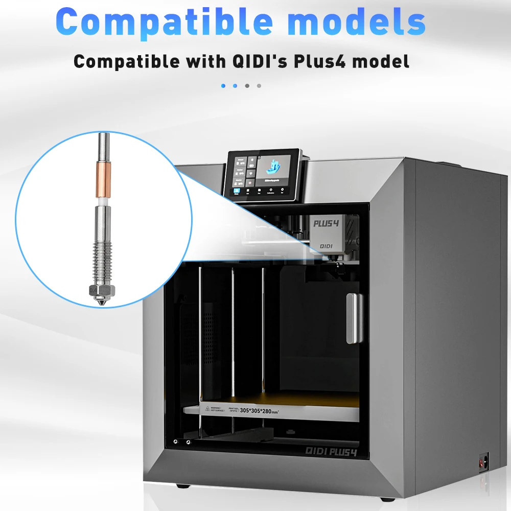 0.2/0.4/0.6/0.8 مللي متر فوهات Hotend لـ QIDI Plus4 فوهة ثنائية المعدن إزالة سريعة عزل السيراميك أجزاء طابعة ثلاثية الأبعاد