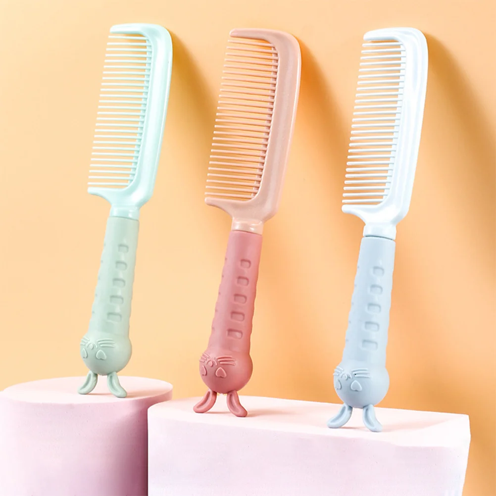 

6pcs Anti-Static Comb Cartoon Hair Combs For Women Students Portable Styling Tool Dangling Hair Brush All-Purpose Grooming