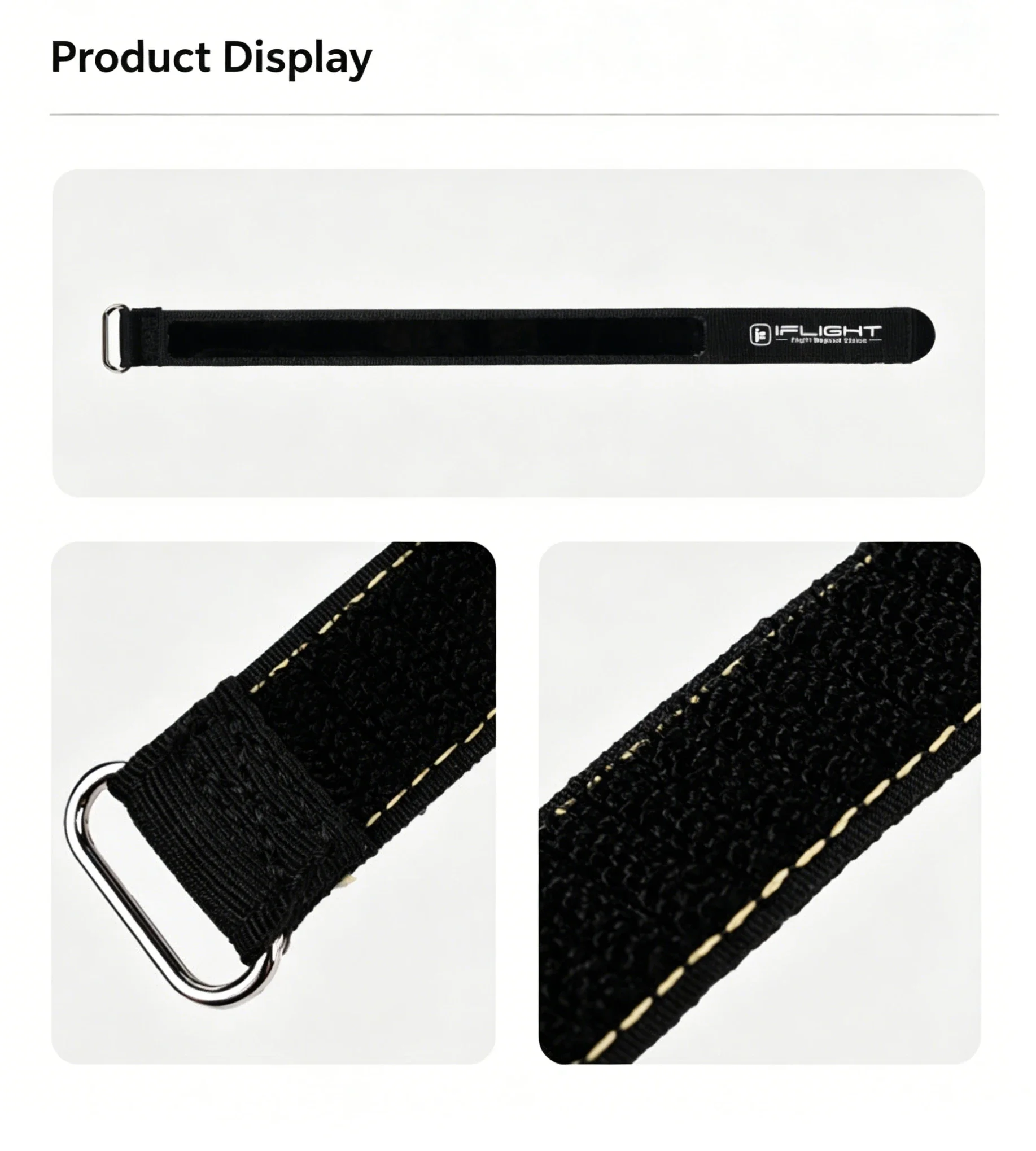 5 Stück iFlight Kevlar-Batteriegurte mit Anti-Rutsch-Pad, Breite 10 mm, 15 mm, 20 mm, Länge 100–500 mm, FPV-Drohnengurt für Renndrohnen – Detail 4