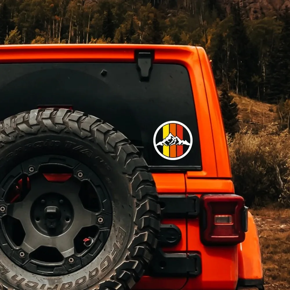 1PC Trio Color Retro Racing Stripes Rainbow Vinyl Decals Fits 4RUNNER Tacoma Tundra Off Road Mountain Life Motorcycle Stickers
