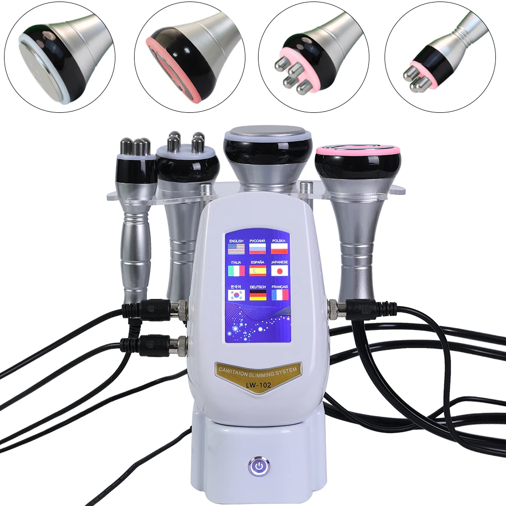 40K Cavitation Machine 4-1 Ultrasonic RF Body Shaping Lose Weight Multipolar Slimming Facial Skin Tightening Lifting Device