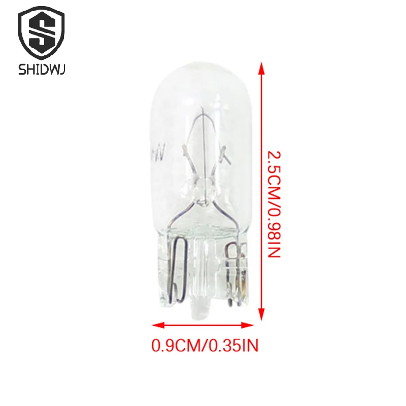 10Pcs/lot Car T5 T10 Halogen Bulb 5W 12V Auto Signal Lamp Bulbs Tail Instrument Light Reading Lights Clearance Lamps Replacement