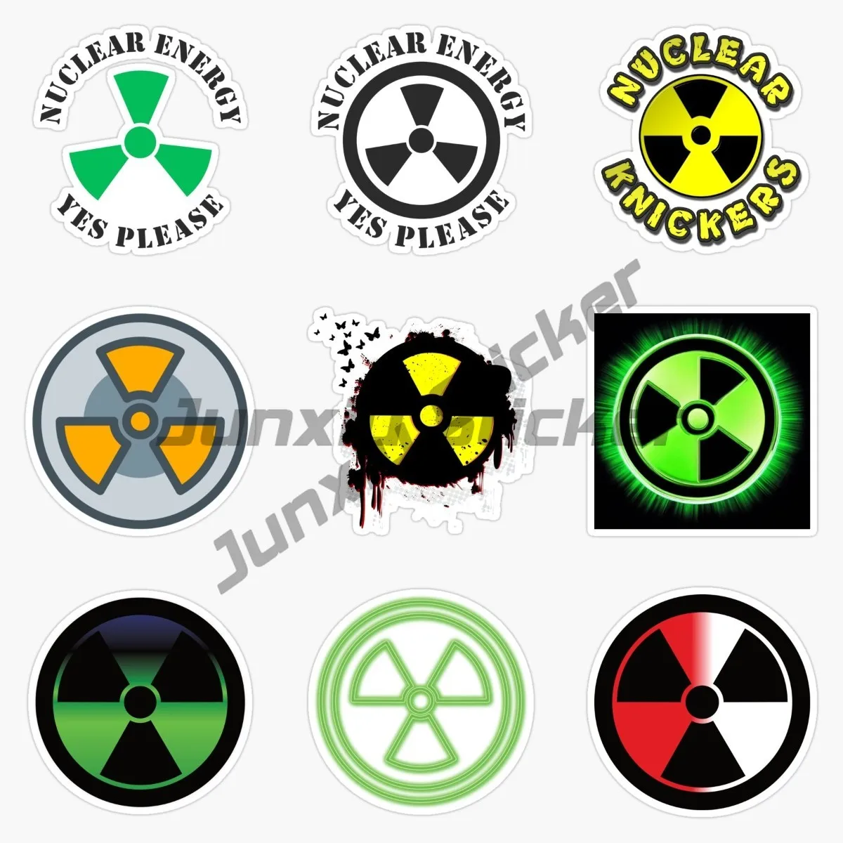 Attention Radioactive Sticker Retro Vintage Sticker Car Stickers for Laptop Body Helmet Trunk Accessories Die-cut PVC Decal