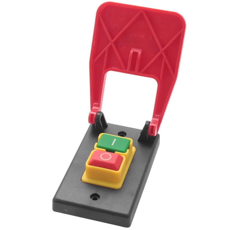 Off-On Red Cover Emergency Stop Push Button Switch 16A Power-Off/Undervoltage Protection Electromagnetic Start Switch