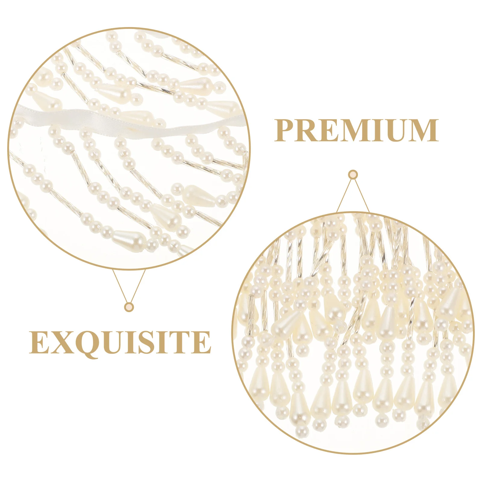 

Pearl Trim DIY Decorative Tassel Ribbon for Clothing Curtains Crafts Delicate Beading Band Suitable Home Tailor Store