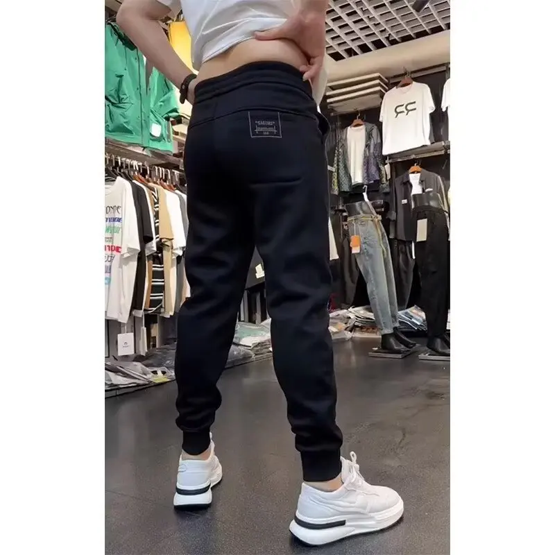 Plush Thicken Casual Pants Oversize Joggers Korean Cargo Trousers Brushed Jogging American Retro Casual Elastic Pants