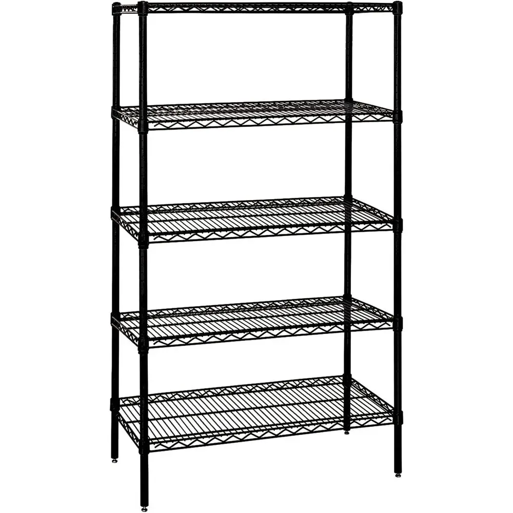 

42x12x86 Heavy Duty Epoxy-Coated Carbon Steel Wire Shelving Kit, 600 lbs Capacity