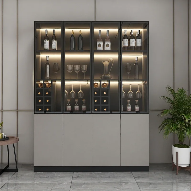 

Wine Decoration Accessories Shelves Wall Bar Cabinet Drinks Metal Storage Open Cabinets Outdoor Room Vitrine High End Furniture