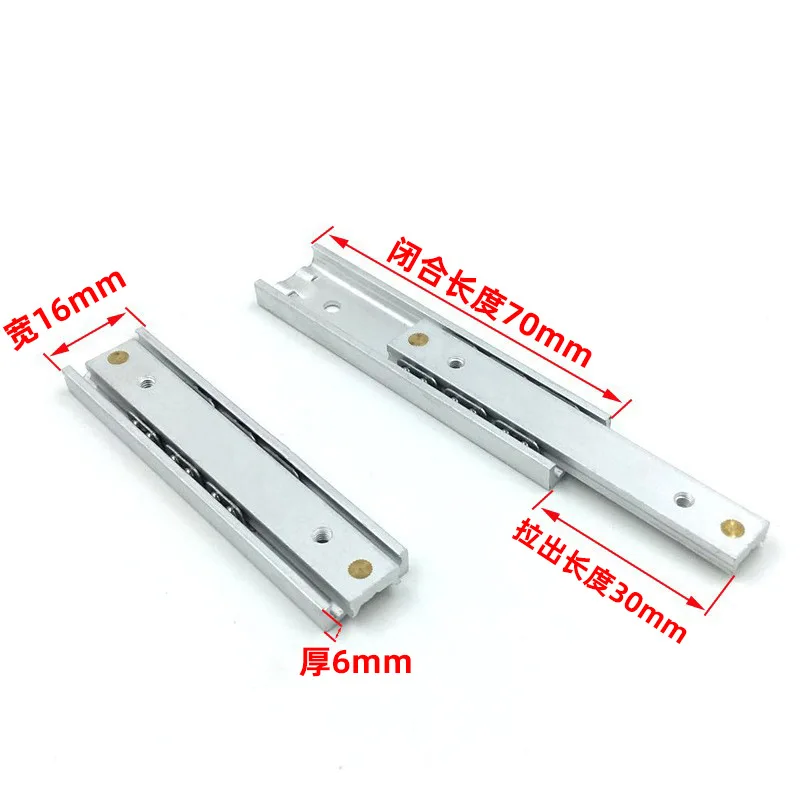 Mini Aluminum Two Section Bidirectional Drawer Slides In To Mm Lengths Compact Push Pull Roller Rail Jewelry Boxes Small Drawers