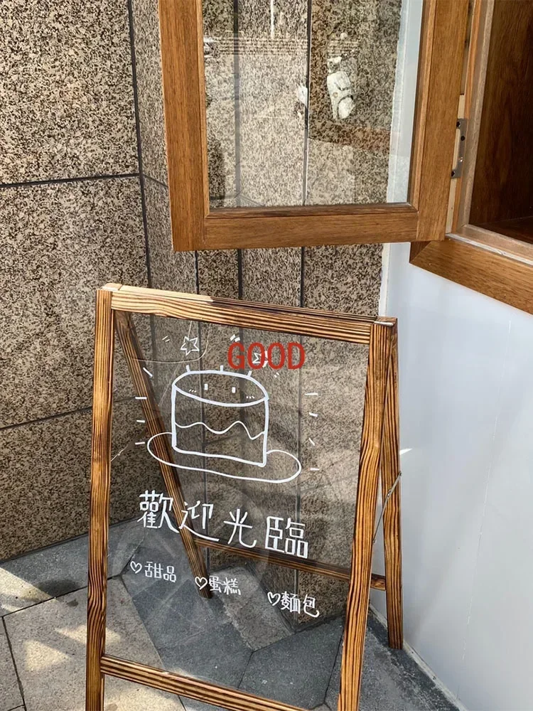 

Double-sided transparent board display stand wooden