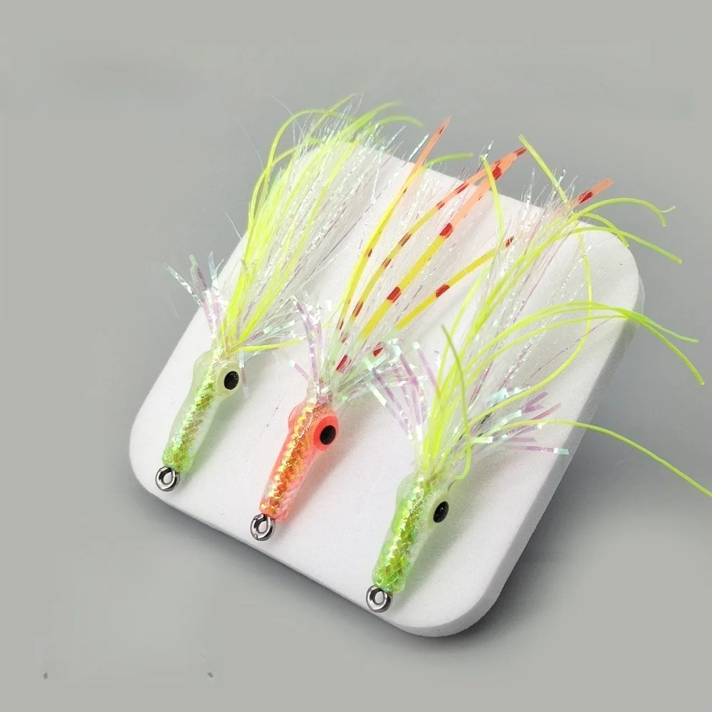 1 unidad de señuelo de pesca de calamar que brilla en la oscuridad, señuelos de pesca de agua salada con patas de silicona suave y ojos 3D que brillan en la oscuridad, aparejos de pesca.