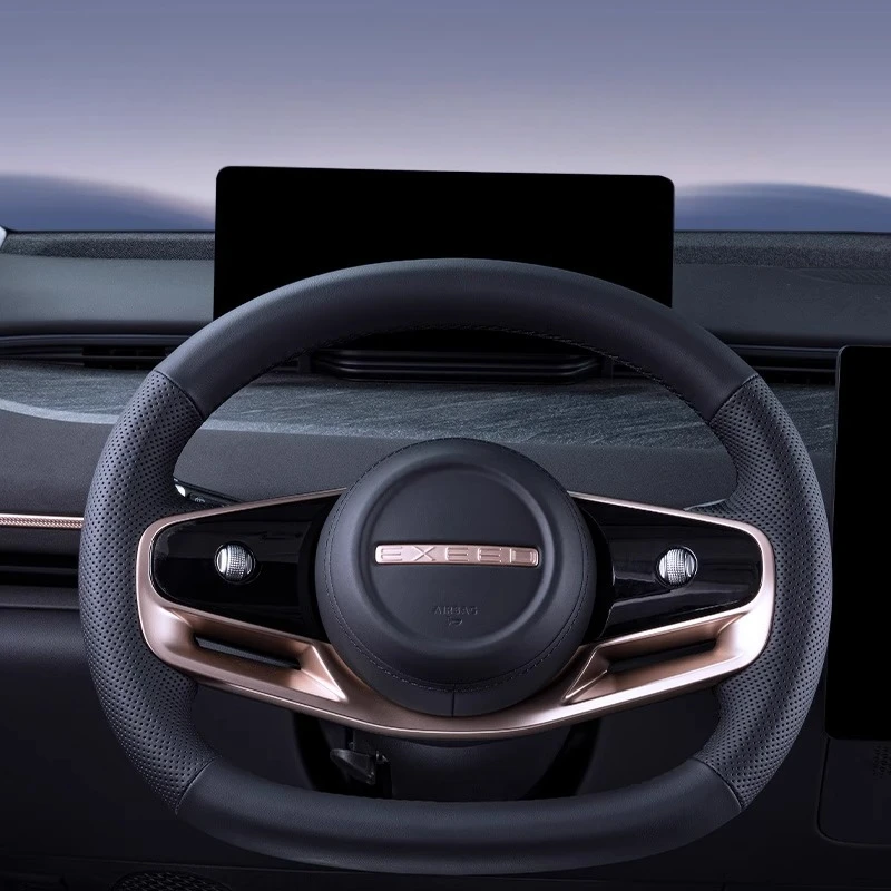 DIY بها بنفسك اليد مخيط المضادة للانزلاق تنفس الجلود غطاء عجلة القيادة التفاف ل EXEED LX STERRA ET/ES 2024 اكسسوارات السيارات الداخلية