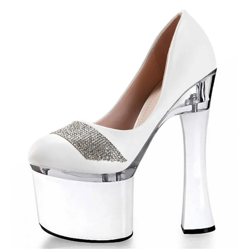 Spring and summer fashion stage, 18 cm square heel and sexy model walk show single shoes