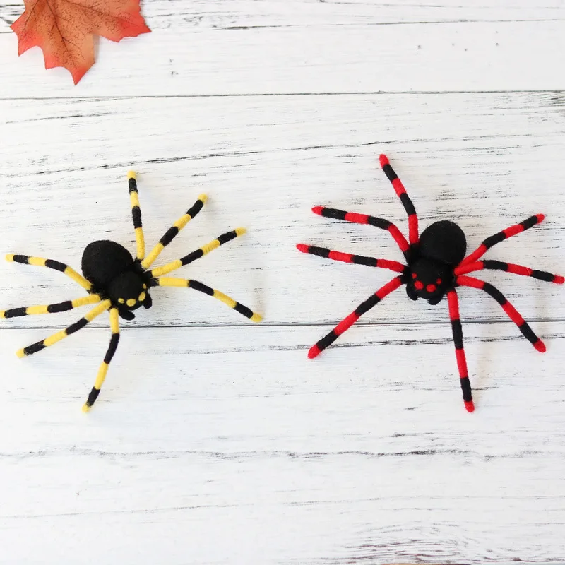 

New Poke Wool Felt Handmade DIY Doll Halloween Simulation Spider Material Kit Plush Toy Best Birthday Gifts Non-Finished