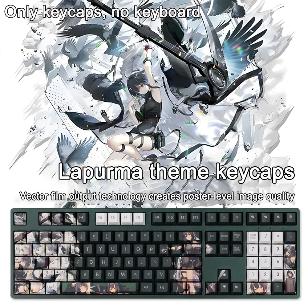 Arknights Tastenkappen Helicoprion PBT Dye Sub Hintergrundbeleuchtete Tastenkappen Cartoon Anime Gaming Tastenkappen für ANSI 87 104 108 Tasten-Sets Tastenkappen – Detail 5
