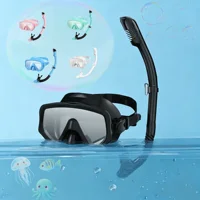 XIAOTREE - Juego de Máscara y Snorkel para Adultos, Vidrio Templado, Snorkel Completamente Seco, Equipo Profesional de Snorkel Panorámico