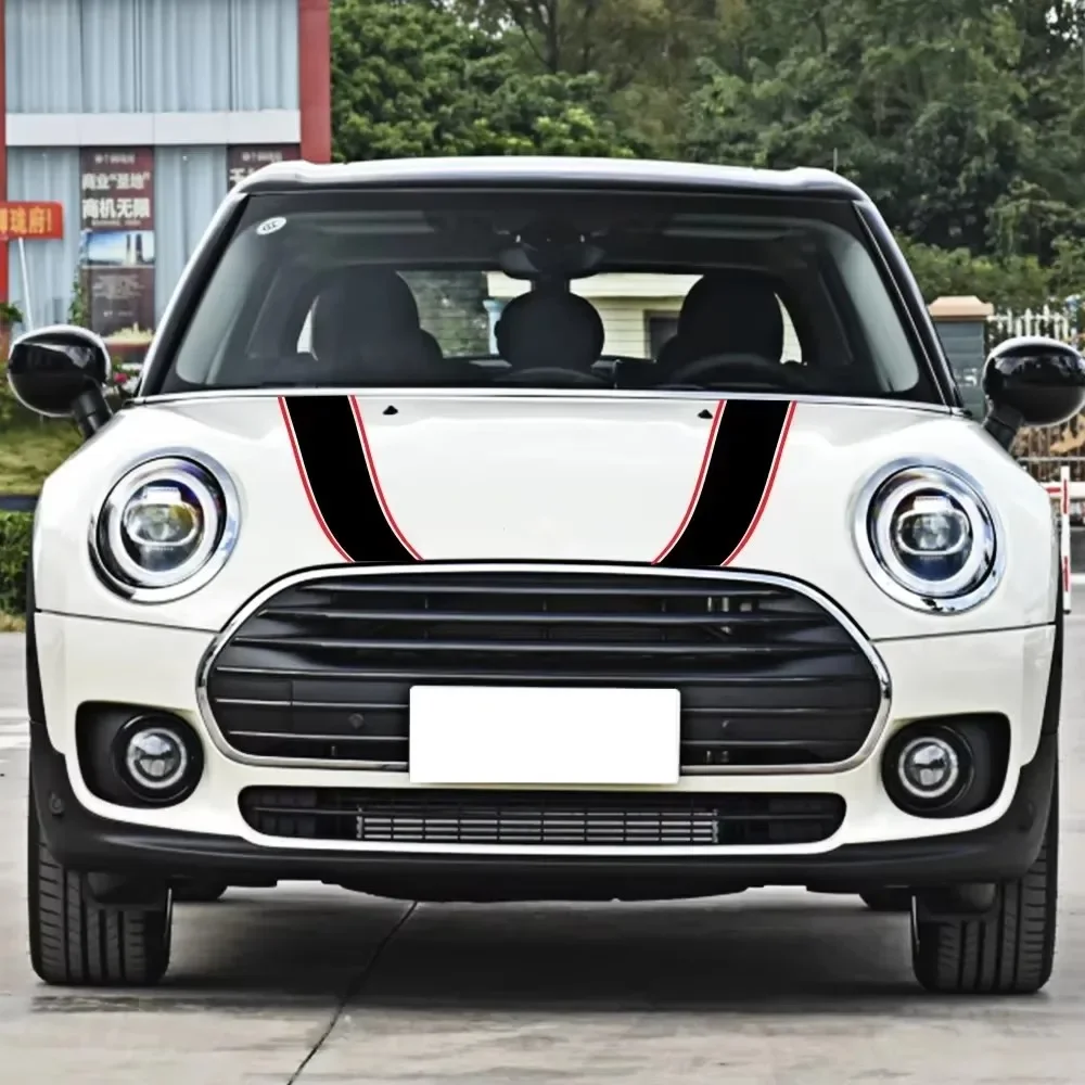 Decor for Mini Cooper S JCW R55 R56 R60 R61 F54 F55 F56 F60 Car Sticker Engine Hood Bonnet Stripes Decals Countryman Accessories
