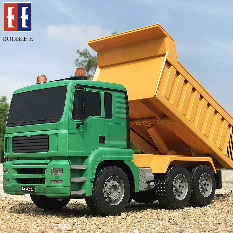 Double E E520 RC Engineering Vehicle Tipping Bucket with Light Remote Control Car Dump Truck Kids Toys for Boys Children Gifts