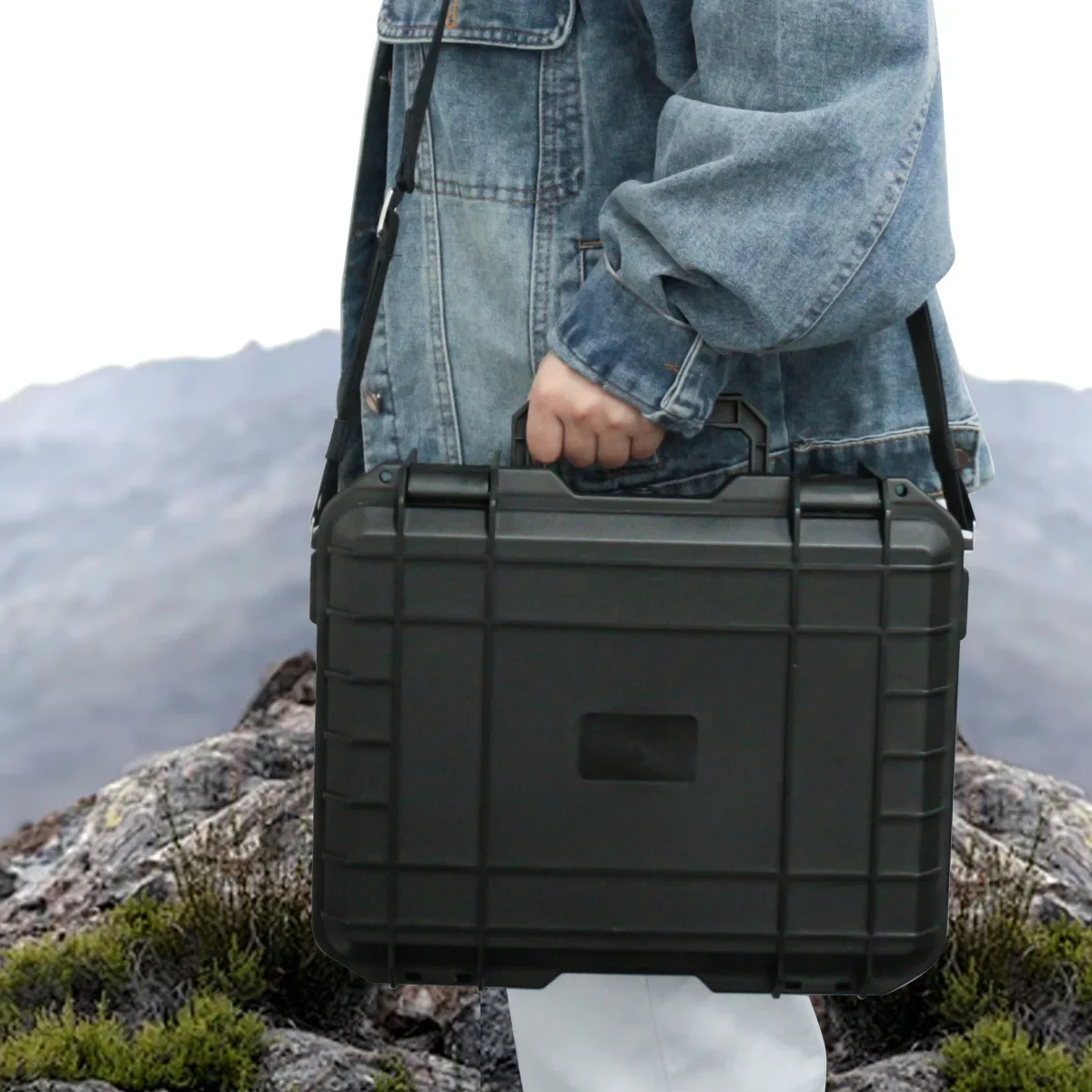 1 Stück wasserdichte Schutzausrüstung Hartschalen-Tragetasche mit Schultergurt, digitale Aufbewahrungsbox für elektronische Produkte mit Schwamm – Detail 6