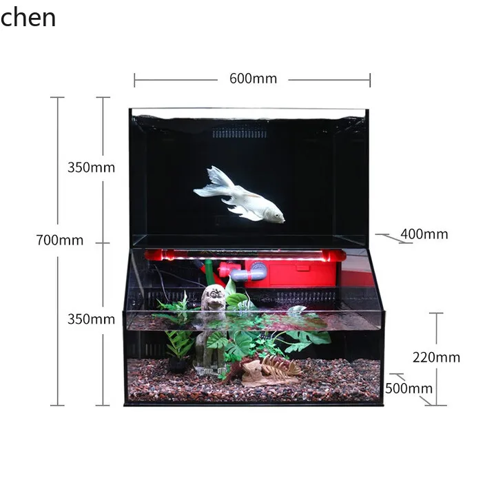 

HTT Small Desktop Integrated Native Bottom Filter Tank Internet Celebrity Fish Tank Ultra Narrow Silent Drawer