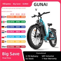 GUNAI-V 1000W Electrical Bicycles 26x4.0Inch Fat Tire Adults Electric Mountain EBike with 48V 21AH Battery, 50km/h Max Speed