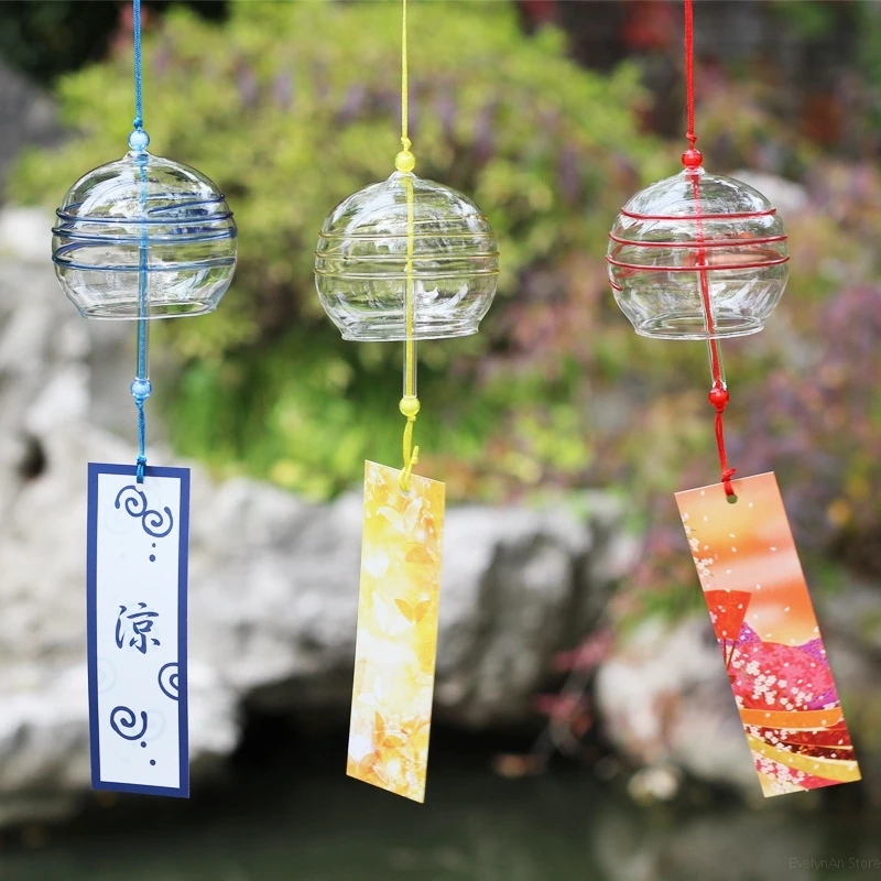 Japanese Wind Chime Handmade Sakura Wind Chimes Garden Decoration Outdoor Glass Furin Wall Hanging Home Decor Small Wind Bells