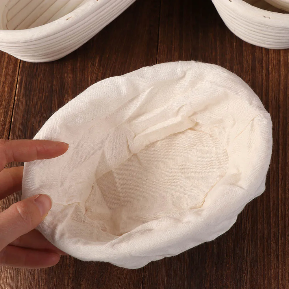 Natural Handmade Mass Proofing Baking Supplies Wicker Rattan Basket Dough Rising Banneton Brotform Liner Baskets