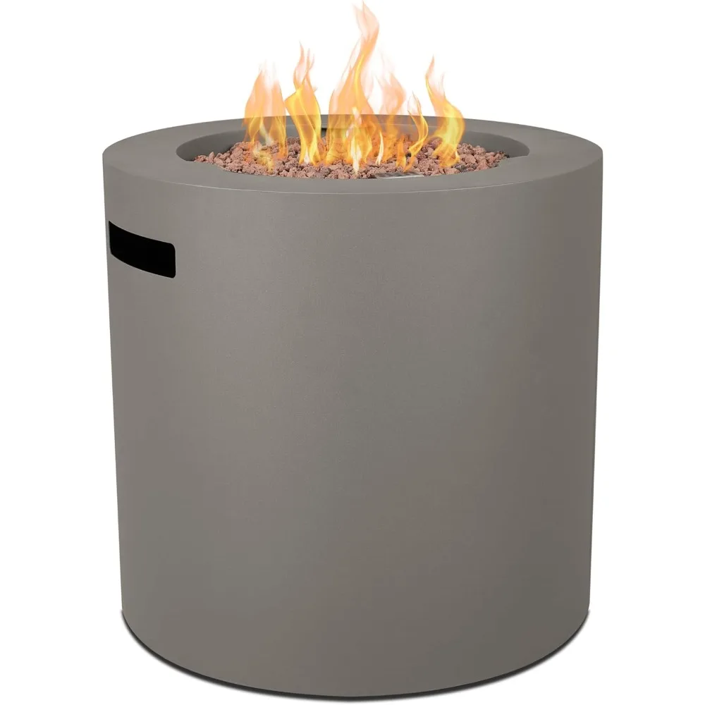 

Эгейский 24-дюймовый круглый стальной стол для костра из пропана со скрытым резервуаром серого цвета от тумана