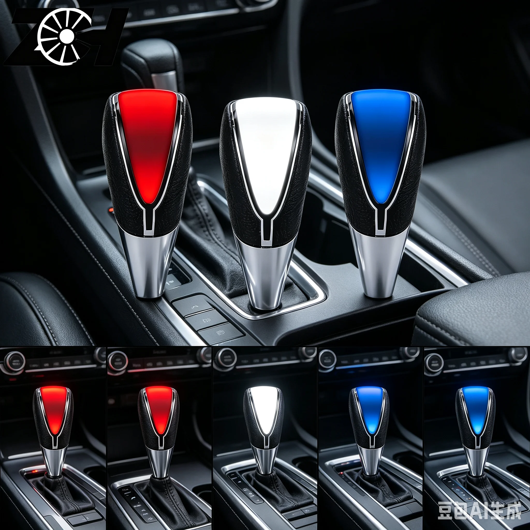Car 7 Colors Changes Activated LED Gear Handball Knob Light Cigarette Lighter Charger MT AT Fit For Honda Toyota Nissan
