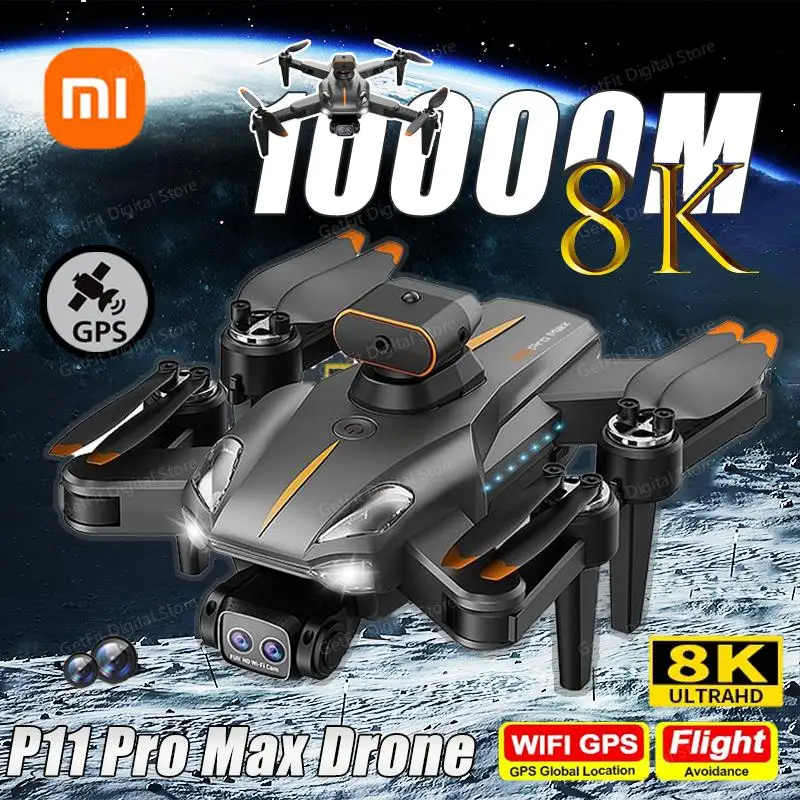 To P11 Pro Max Drone 5G GPS Professional 8K HD Aerial Photography Dual Camera Obstacle Avoidanc Brushless Quadrotor 10000M